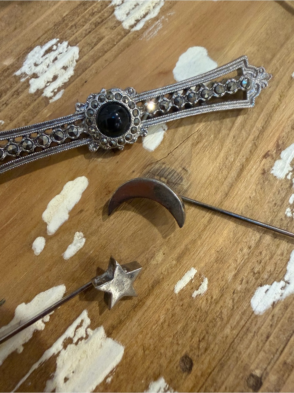 Vintage Silver-Tone Decorative Pins